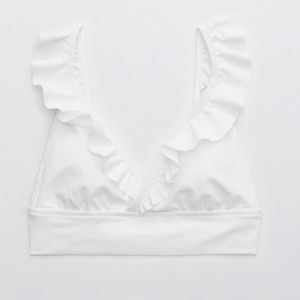 Aerie Ruffle Longline Triangle Bikini Top